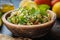 Lebanese tabbouleh salad with bulgur, parsley, tomato and cucmber