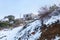 Lebanese Traditional House on a mountain covered with snow