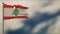 Lebanon 3D tattered waving flag illustration on Flagpole.