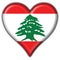 Lebanon button flag heart shape