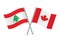 Lebanon and Canada crossed flags.