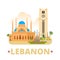 Lebanon country design template Flat cartoon style