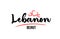 Lebanon country with red love heart and its capital Beirut creative typography logo design