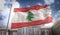 Lebanon Flag 3D Rendering on Blue Sky Building Background