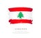 Lebanon flag. Brush strokes are drawn by hand