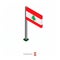 Lebanon Flag on Flagpole in Isometric dimension
