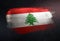 Lebanon Flag Made of Metallic Brush Paint on Grunge Dark Wall