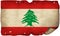 Lebanon Flag On Old Paper