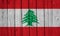 Lebanon Flag Over Wood Planks