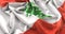 Lebanon Flag Ruffled Beautifully Waving Macro Close-Up Shot