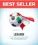 Lebanon football or soccer ball. Football national team. Vector illustration