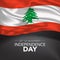 Lebanon happy independence day greeting card, banner, vector illustration