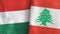 Lebanon and Hungary two flags textile cloth 3D rendering