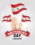 Lebanon Independence day with hand holding flags. vector illustration