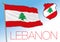 Lebanon official national flag and coat of arms, middle east