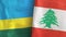 Lebanon and Rwanda two flags textile cloth 3D rendering