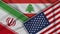 Lebanon United States of America Iran Flags Together Fabric Texture Illustration