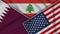 Lebanon United States of America Qatar Flags Together Fabric Texture Illustration