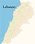 Lebanon. Vector map. Geographic map detailed with the designati