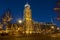 The Lebinius church in Deventer the Netherlands at sunset