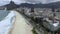 Leblon Beach and Vidigal slum in the background, Rio de Janeiro Brazil. Cloudy day.