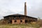 Lebork, pomorskie / Poland Ã¢â‚¬â€œ November, 21, 2019: Old devastated brick factory in Central Europe. Wooden structure and brick