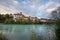 Lech River skyline with St. Mang Abbey - Fussen, Bavaria, Germany