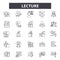 Lecture line icons, signs, vector set, outline illustration concept