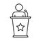 Lecturer Half Glyph Style vector icon which can easily modify or edit