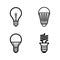 LED bulb line icon. Light flashlight led vector economic energy idea logo