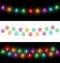 Led Christmas lights on black and white backgrounds