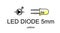 Led diode icon and symbol, yellow