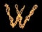 Led garland font. Letter W