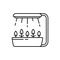 Led grow light. Linear icon of hydroponics, phytolamp. Black illustration of farming led. Contour isolated vector on white