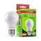 Led lamp with package box isolated on white. Energy efficient light bulb