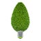 LED lamp, saving bulb from green grass. 3D rendering