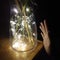 Led lamp in the vase with hand searching light