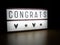 LED light box congrats congratulations sign