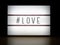 LED light box hashtag love message