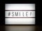 LED light box hashtag smile sign
