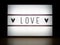 LED light box love heart message