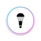 LED light bulb icon isolated on white background. Economical LED illuminated lightbulb. Save energy lamp. Circle white