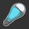LED light bulb. Vector concept in doodle and sketch style. Hand drawn illustration for printing on T-shirts, postcards