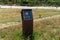 LED light lantern in the watertight wooden box for environmental friendly in the park at Gimhae city, South Korea