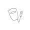 LED-mask for skin care. Beauty device for home use. Cosmetology tool. Doodle linear vector illustration