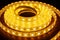 Led silicon shining strip in coil. Diode lights.Warm light