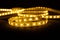 LED strip on dark gray background.Diode type electric lamp