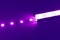 Led strip purple light in aluminum channel diffuser