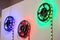 LED strip with red, green and blue LEDs.