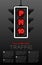 LED Traffic Light with PM 10 text, Pollution dust concept poster or flyer template layout design illustration isolated on grey